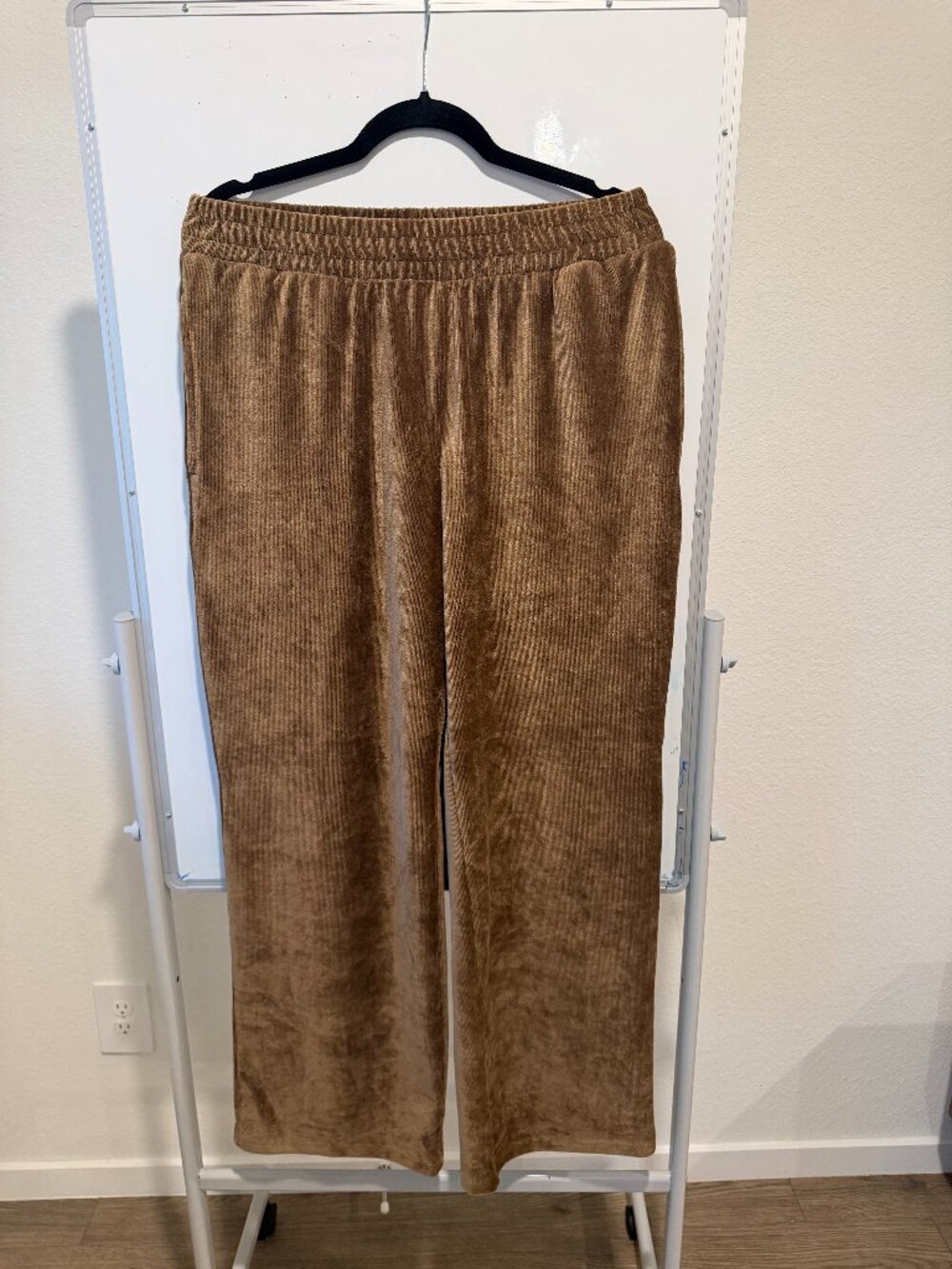 Velvet Ribbed Wide Leg Sweats/Loungewear